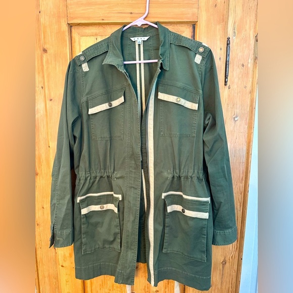 Cabi Military Style Utility Jacket Army Green Drawstring Size Large - Picture 1 of 11